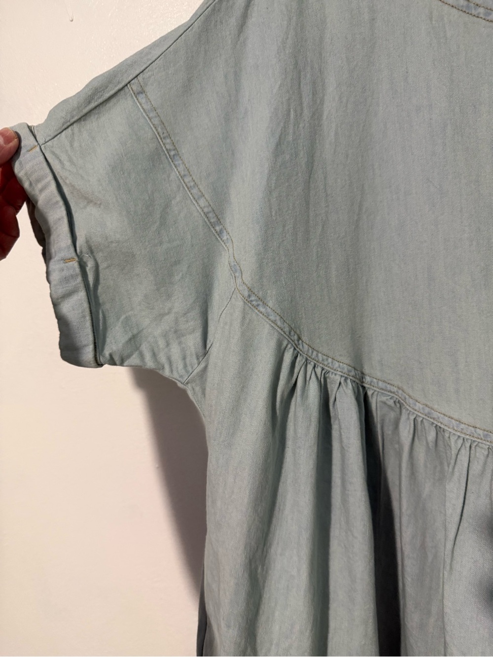 We The Free Free People Moon City Denim Shirt flaw - Picture 8 of 13